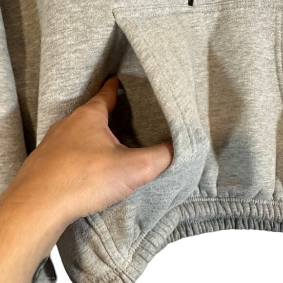 PrettyLittleThing Gray Mock Neck Long Sleeve 1/2 Zip Sweatshirt Women Sz M - Picture 5 of 10